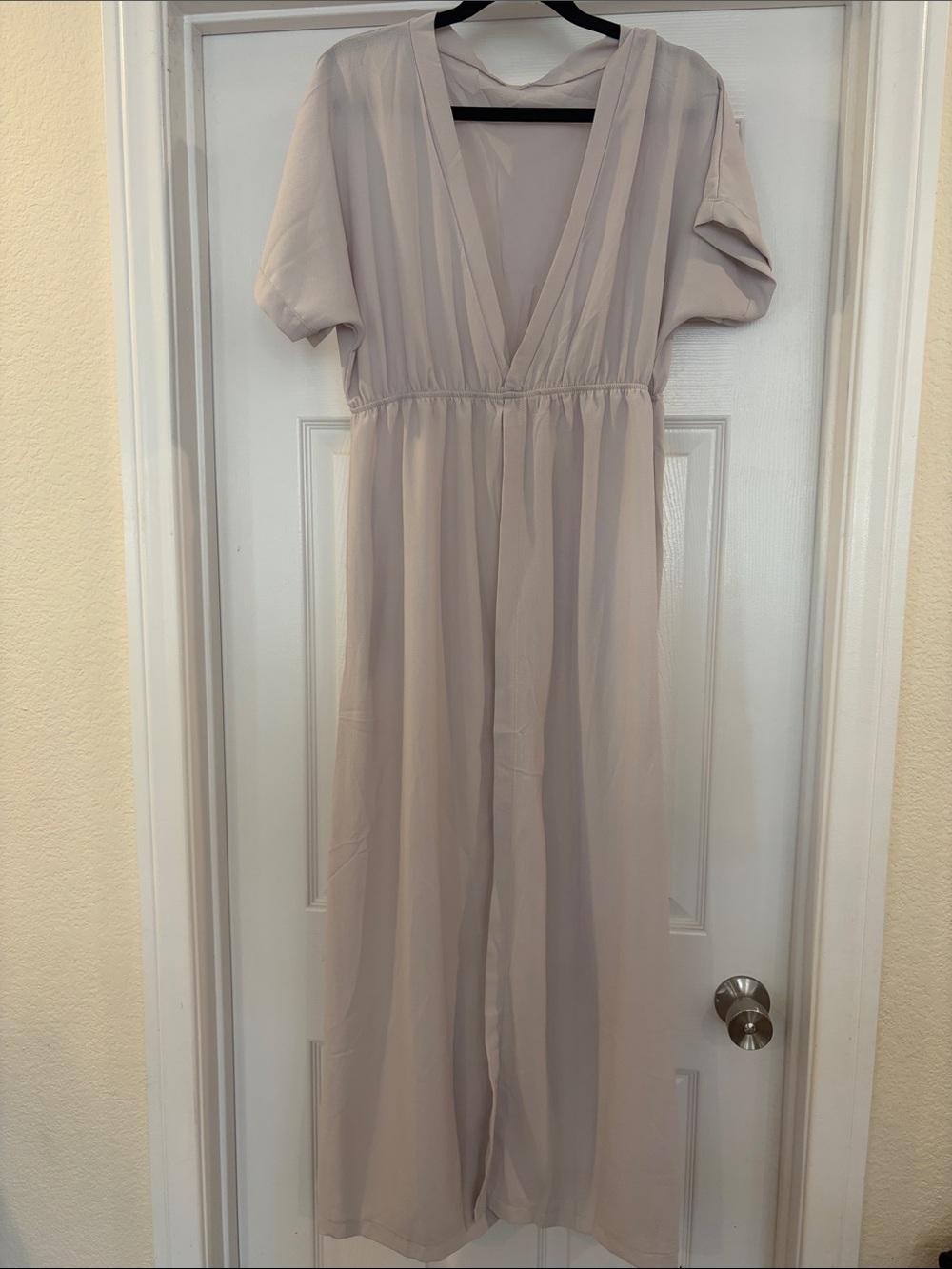 SHEIN Light Grey Deep V-Neck Maxi Dress